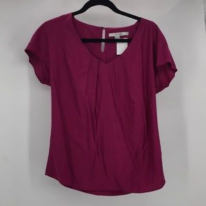 Boden Silk Pleated Blouse